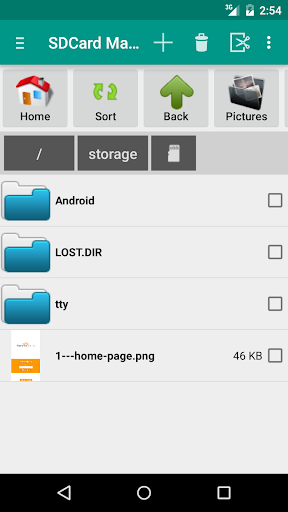SD Card Manager (File Manager) Screen 2