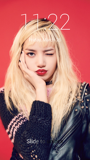 Android application Lisa BlackPink Lock Screen screenshort