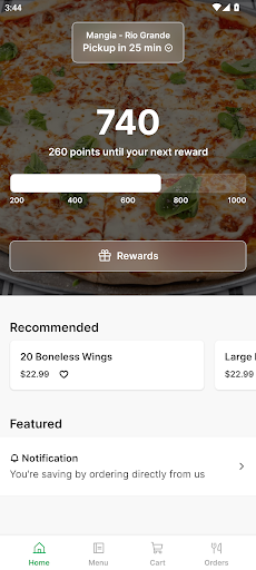 Android application Mangia Pizza and Pasta screenshort