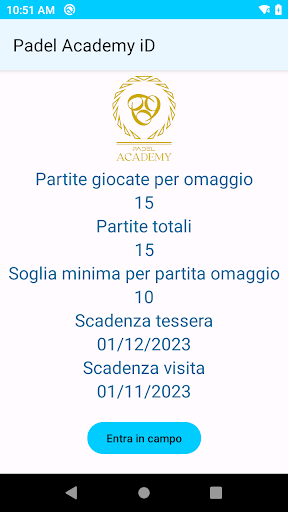 Android application Padel Academy iD screenshort
