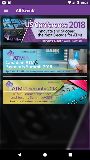 Android application ATMIA Conferences screenshort