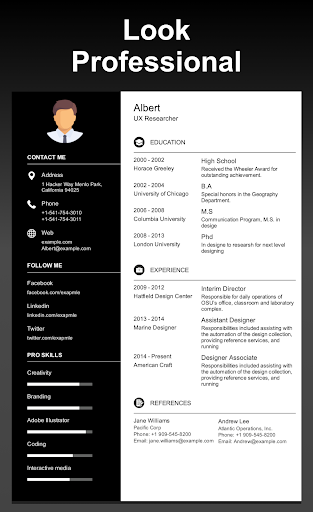 Android application Professional CV Maker PDF screenshort