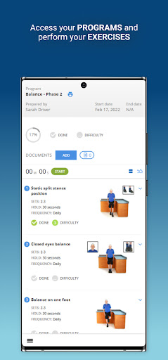 Physio Clinic Exercises Screen 2