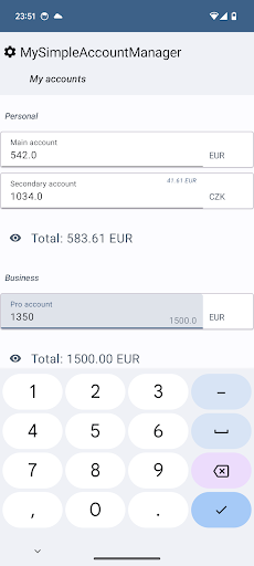 MySimpleAccountManager Screen 2