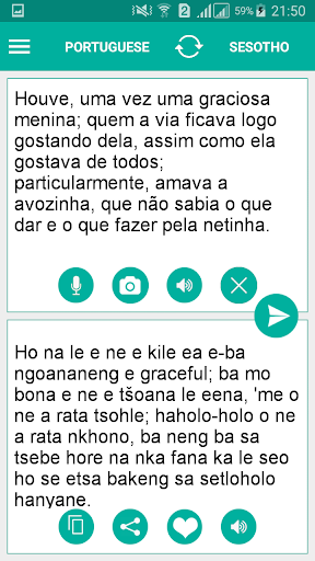 Android application Sesotho Portuguese Translator screenshort
