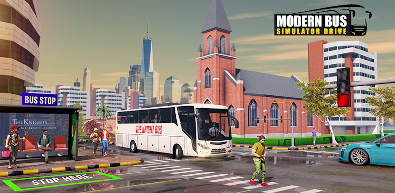 כונן אוטובוס מודרני תלת מימד חניה משחקים חדשים