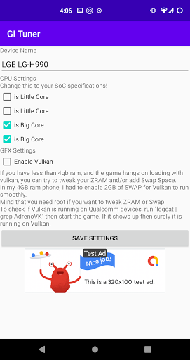 Android application GI Tuner screenshort