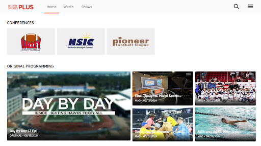 Screenshot of Midco Sports Plus