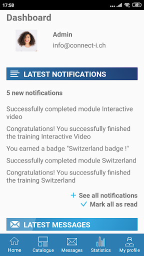 Android application Opigno LMS screenshort