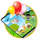 happy children day park theme icon