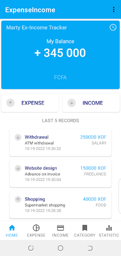Android application EXPENSE-INCOME TRACKER screenshort