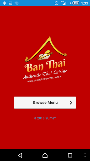 Android application Ban Thai Restaurant screenshort