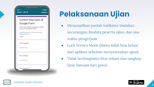 Android application Mobile Exam Room screenshort