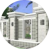 minimalist house fence design icon