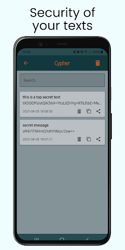Cypher - text encryption Screen 2