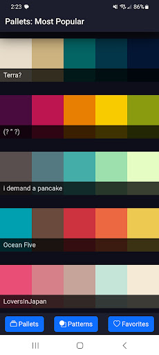 Android application Color Pal screenshort