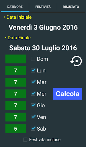 Android application Horas screenshort