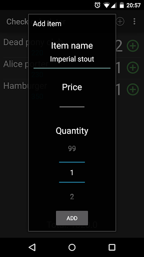 Check calculator Screen 2