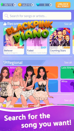 BLACKPINK Music Piano Tiles - Screenshot 1