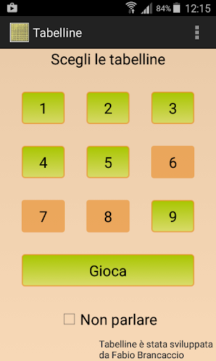 Android application Tabelline screenshort