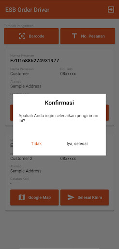 Android application ESB Order Driver screenshort