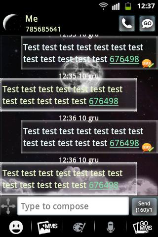 Night Moon GO SMS Theme Screen 3