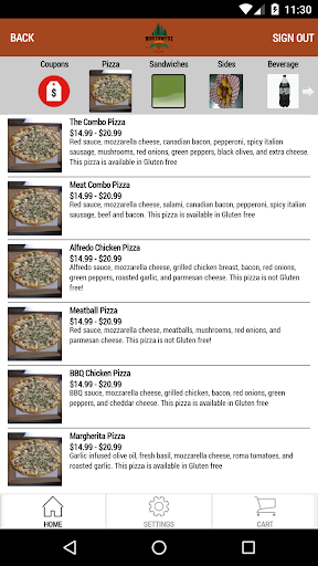 Northwest Pizza Company Screen 3
