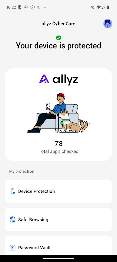 Android application allyz Cyber Care screenshort