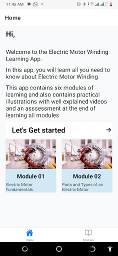 Android application Electric Motor Winding Tutor screenshort
