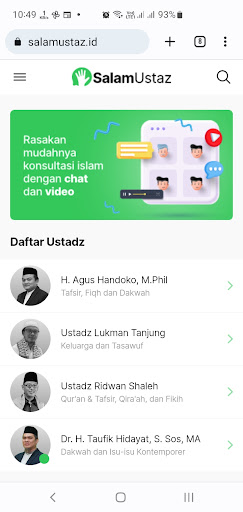 Android application Salam Ustaz screenshort