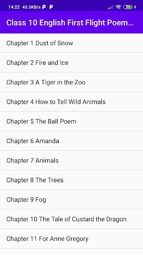 Android application Class 10 English First Flight screenshort
