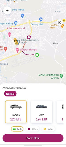 Taxiye Passenger Screen 2