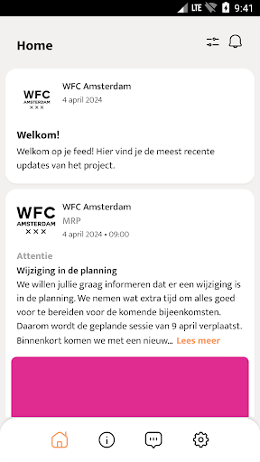 Android application WFC Amsterdam screenshort