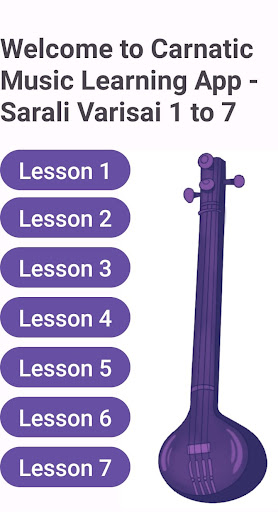 Android application Sarali Varisai 1 to 7 screenshort