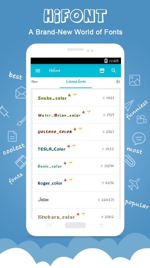 Android application HiFont - Cool Fonts Text Free + Galaxy FlipFont screenshort