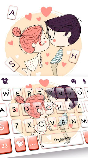 Android application Couple Love Kiss Keyboard Them screenshort