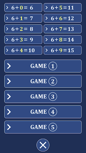 Addition tables Screen 2