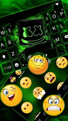 Neon Green DJ Keyboard Theme Screen 3