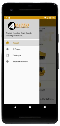 Android application Amateo screenshort