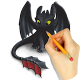 how to draw dragon toothless icon