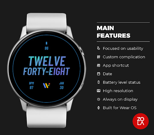 Ocean Text Watch Face Screen 2