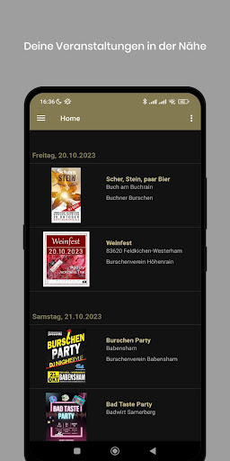 Android application Partyfax screenshort