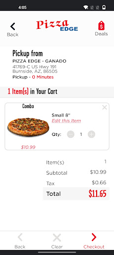 Screenshot of Pizza Edge