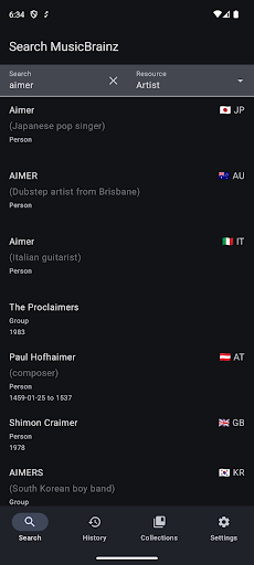 Android application MusicSearch screenshort