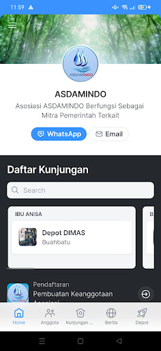 Android application Asdamindo Internal screenshort