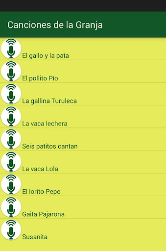 Android application 30 Canciones de la Granja screenshort