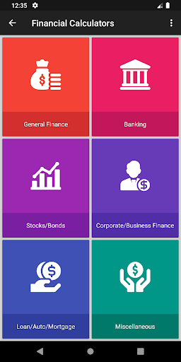 Android application Financial Calculators screenshort