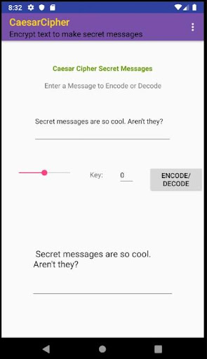 CaesarCipher Screen 2