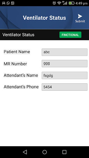 Ventilator Status Screen 2