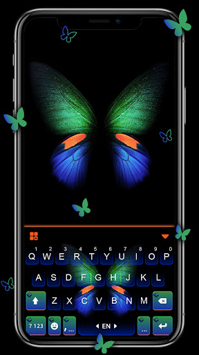 Android application Neon Glow Butterfly Keyboard B screenshort